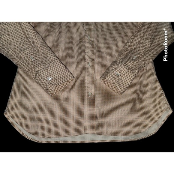 Journal Standard Mens Medium Slim Fit Dress Shirt Button Down Check White Orange - Picture 13 of 14